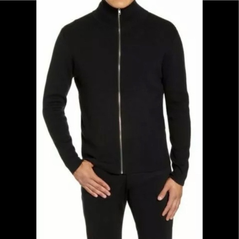 C2 by Calibrate Men's Black Zip-Up Sweater